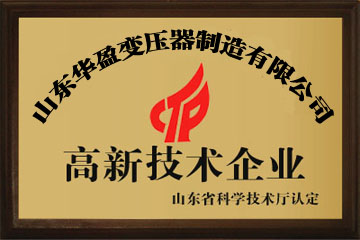 滨州华盈变压器厂高新技术企业证书